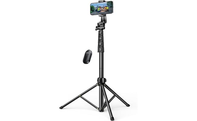 UGREEN Tripod Stand Filming 70”/1.8m Tall Selfie Stick Bluetooth Remote Foldable Phone Travel Mount 360° Rotating Holder Compatible with iPhone 17 Pro Max Air 16,Galaxy S25 S24 Ultra,Camera
